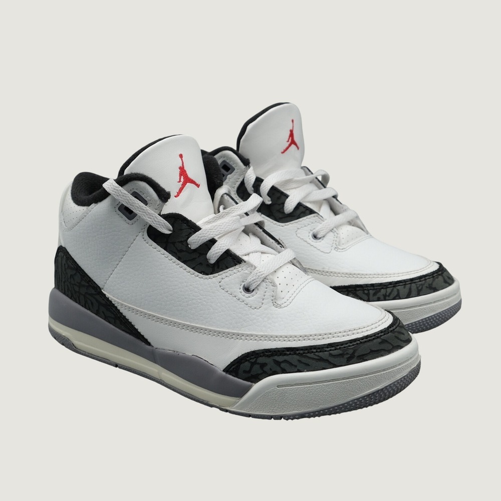 Jordan 3 Retro Kids White Cement Grey Elephant Print 3Y DM0966-106
